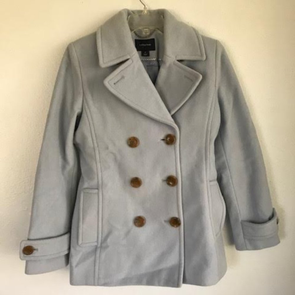 Women's Lands End Pea coat, Size 4, Pale Blue, Excellent Condition